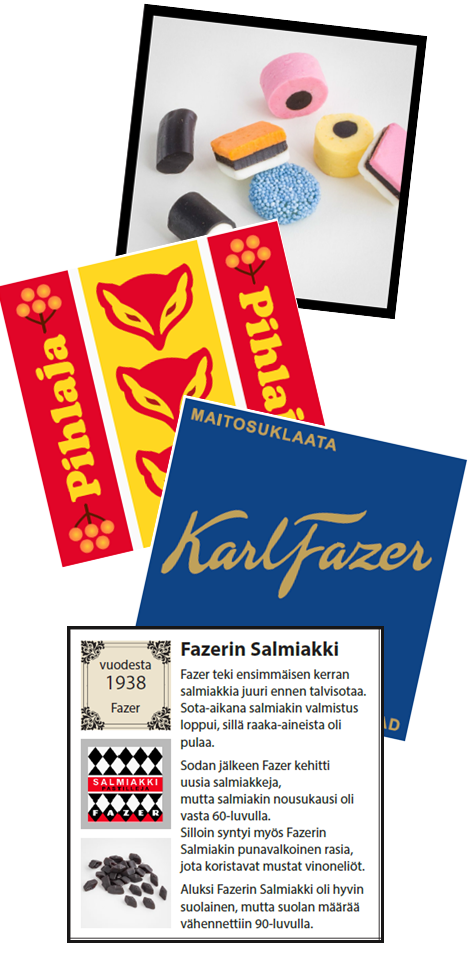 Klassikkokarkkikorttien kortteja