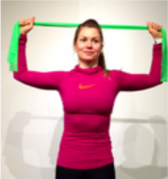 nainen ja jumppanauha.