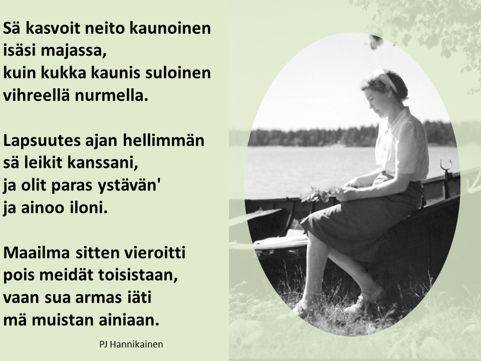 Nainen rannalla.