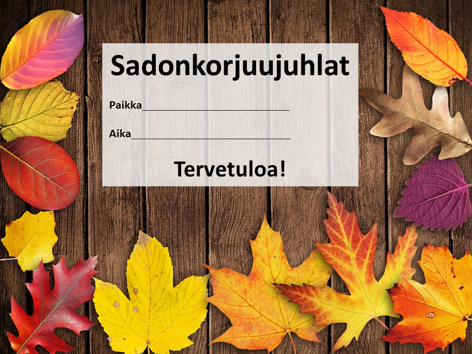Sadonkorjuujuhlien mainos 1