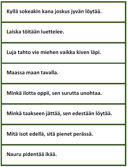 sananlaskukortteja