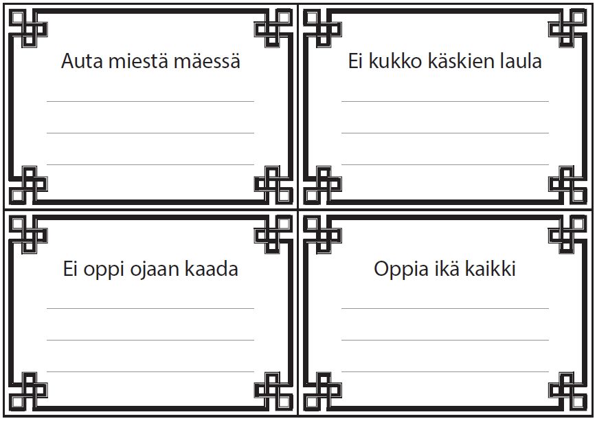 sananlaskukortteja