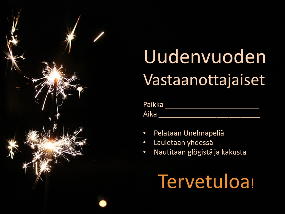 Uudenvuoden vastaanottajaiset -mainos