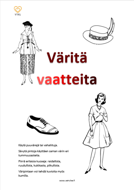 Väritä vaatteita -vihon kansi